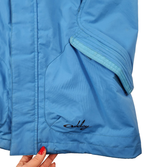 Oakley Jacket Mens Medium Blue White Colorblock Snowboarding Ski Graffiti - Picture 5 of 15